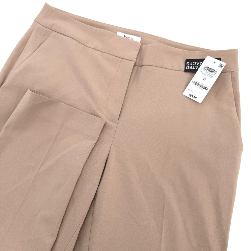 Bar III Pants Womens 6 Tan Tapered Stretch Office Professional NEW